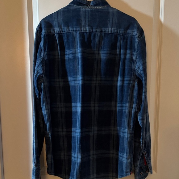 32 Bar Blues Navy Plaid Button-Down Shirt - Picture 3 of 4